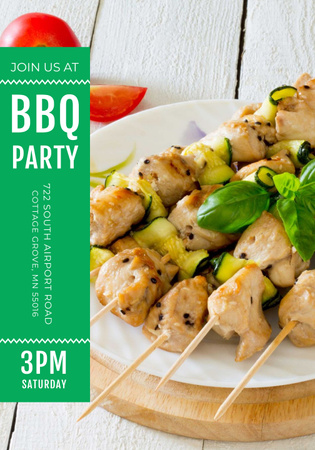 BBQ party Invitation Poster 28x40in Design Template