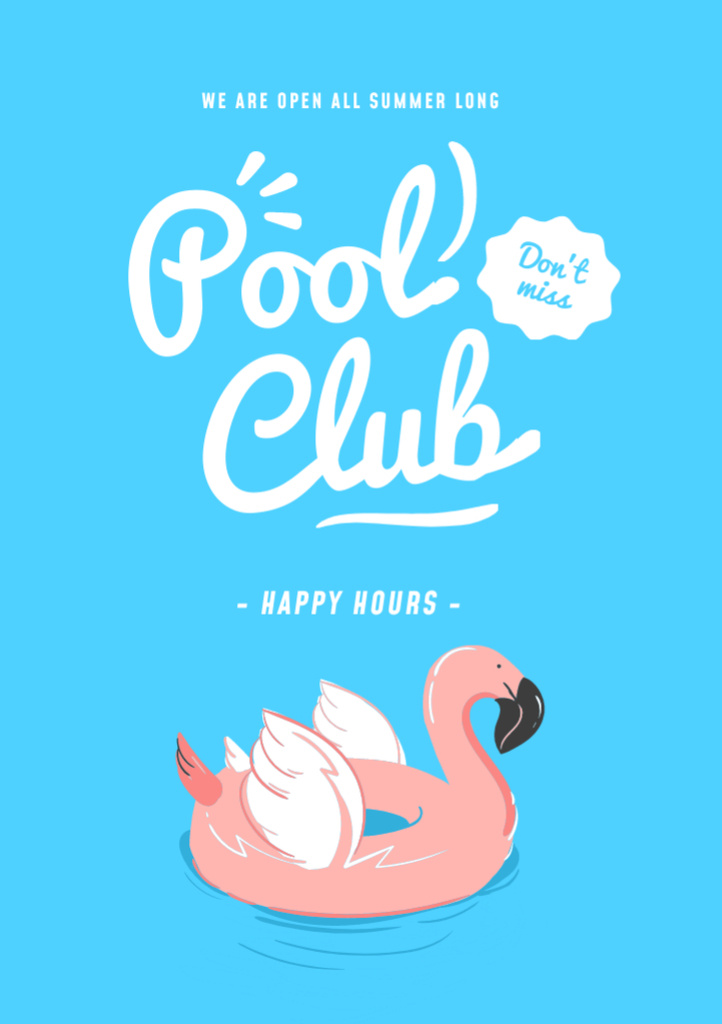 Pool Club Happy Hours Ad Flyer A7 Šablona návrhu