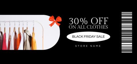 Platilla de diseño Lovely Clothes Discount Offer on Black Friday Coupon Din Large