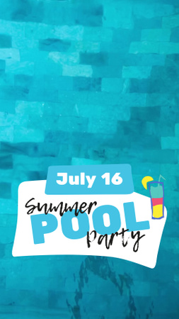 Plantilla de diseño de Anuncio de fiesta de natación y piscina en verano TikTok Video 