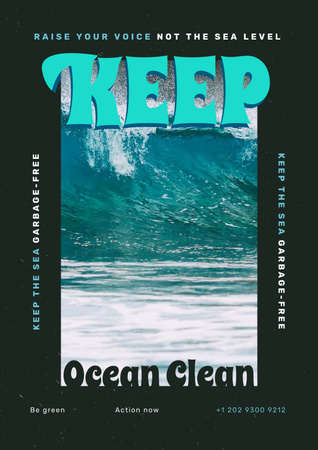 Platilla de diseño Ocean Care Awareness Poster