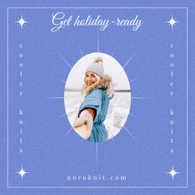 Girl in Warm Winter Outfit Instagram Design Template