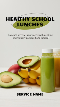 School Food Ad with Avocado and Smoothie Instagram Video Story Design Template