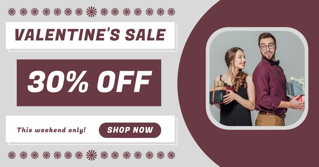 Unmissable Deals on Valentine's Day Facebook ADデザインテンプレート