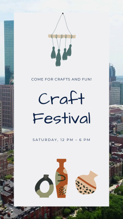 Craft Festival With Vases And Fun Instagram Video Story Design Template