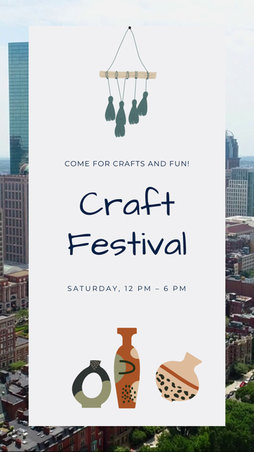 Craft Festival With Vases And Fun Instagram Video Story Modelo de Design
