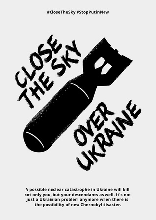 Close the Sky over Ukraine Poster – шаблон для дизайна