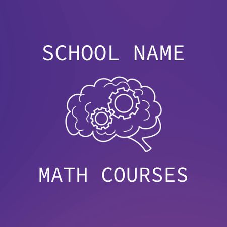 Template di design Annuncio di corsi di matematica rigorosi con l'icona del cervello Animated Logo