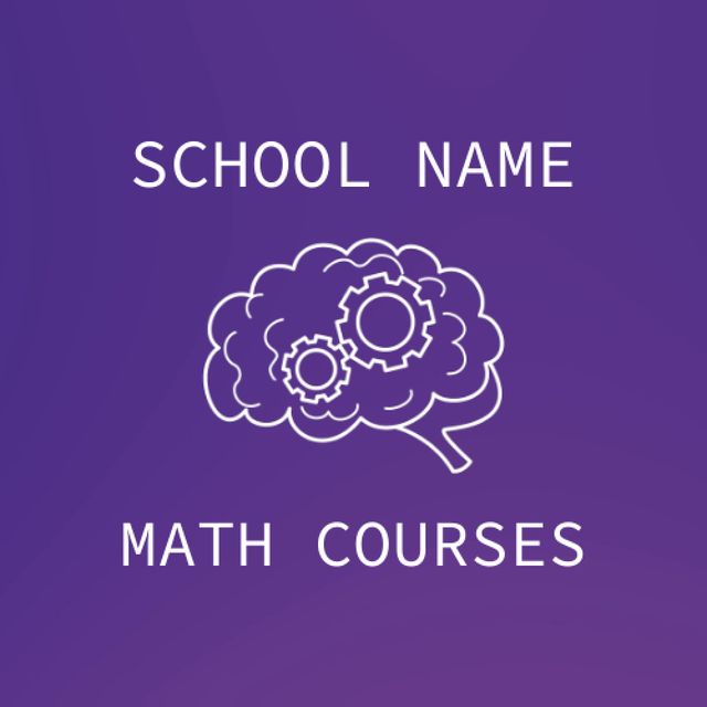 Rigorous Math Courses Ad With Brain Icon Animated Logo tervezősablon