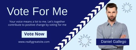 Candidacy of Men in Elections on Blue Facebook cover Design Template