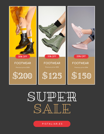 Fashion Sale with Woman in Stylish Shoes Poster 8.5x11in Design Template