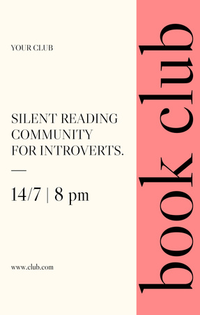 Book Club With Silent Reading For Introverts Invitation 4.6x7.2in tervezősablon