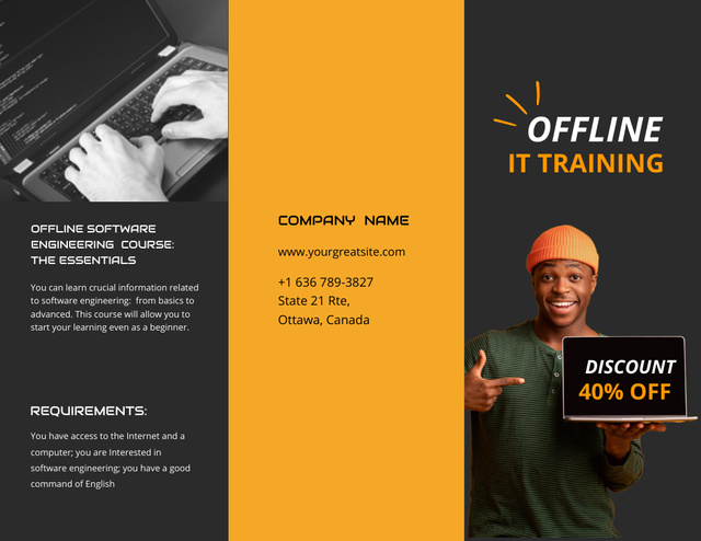Programming Courses Ad Brochure 8.5x11in Design Template