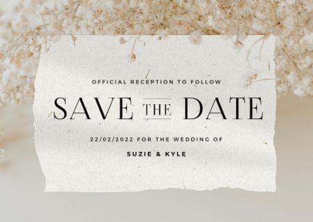 Wedding Announcement with Tender Flowers Blossom Card tervezősablon