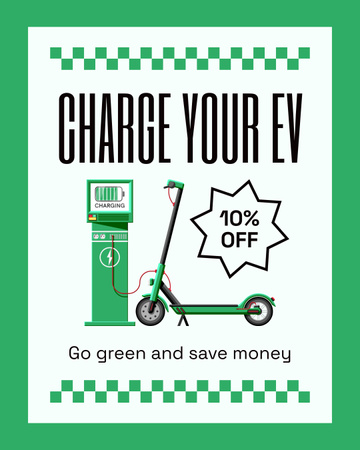 Nabídka ekologického nabíjení pro EV Instagram Post Vertical Šablona návrhu