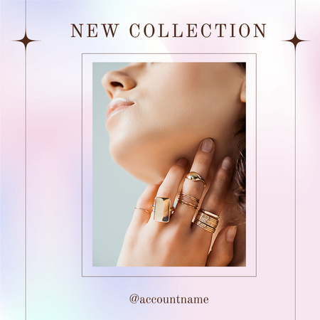 Jewelry Offer with New Collection of Rings Instagram Design Template
