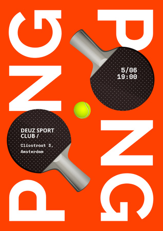 Platilla de diseño Ping Pong Announcement Poster
