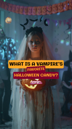 Szablon projektu Straszny quiz na Halloween dla dzieci o wampirach TikTok Video