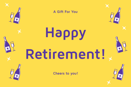 Wine Tasting Session on Your Retirement Celebration Gift Certificate Design Template