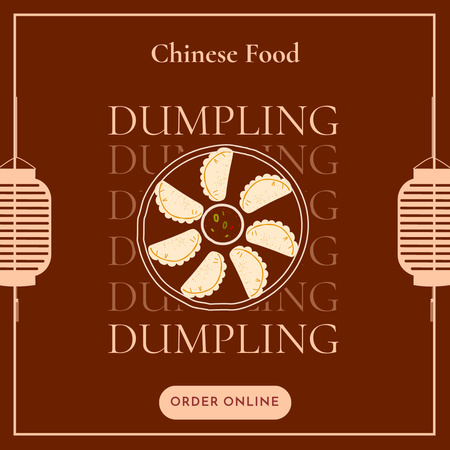 Offer of Chinese Dumplings on Brown Instagram Design Template