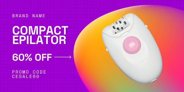 Promo Code Offer on Compact Epilator with Discount Twitterデザインテンプレート