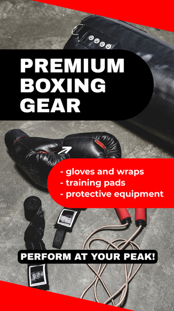 Designvorlage Incredible Boxing Gear Offer With Description für Instagram Video Story