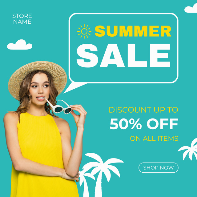 Summer Sale of All Fashion Items Instagramデザインテンプレート