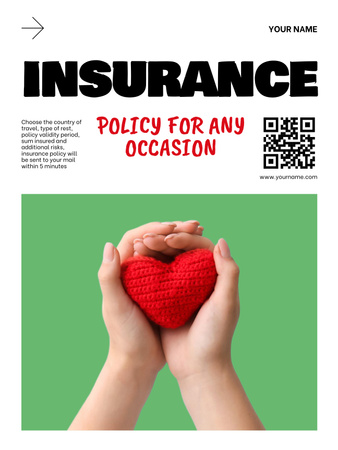 Travel Insurance and Safeness Offer Poster 36x48in Šablona návrhu