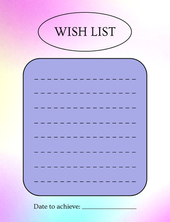 Designvorlage New Year Wish List Purple für Notepad 107x139mm