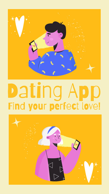 Convenient Dating App Offer Instagram Story Πρότυπο σχεδίασης