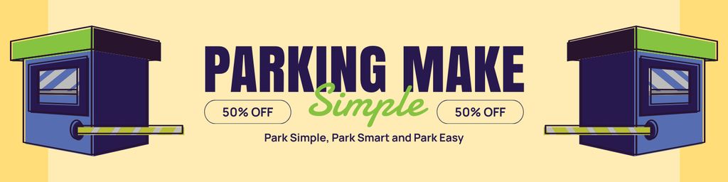 Discount on Simple Parking Services Twitter Design Template
