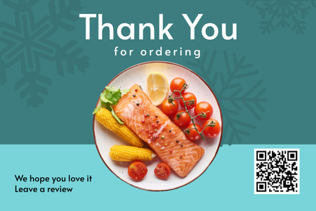 Tasty Dish with Salmon and Tomatoes Postcard 4x6in Design Template