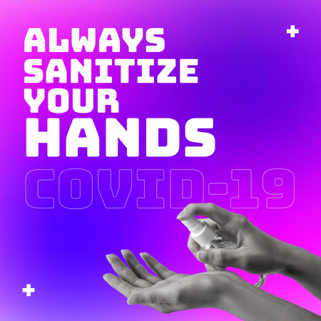 Ontwerpsjabloon van Instagram van Motivation of Hands Disinfection