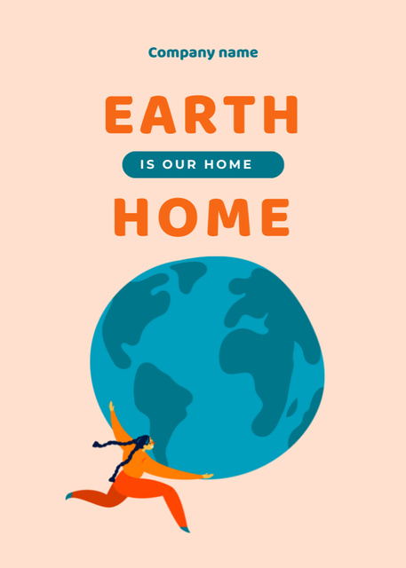Illustration Of Earth As Our Home Postcard 5x7in Vertical Šablona návrhu