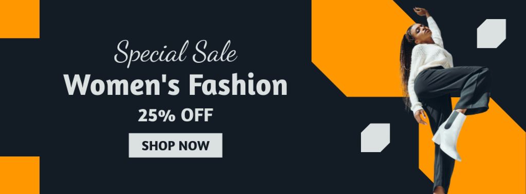 Women's Fashion Special Sale Facebook cover Design Template