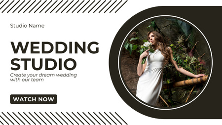 Wedding Planning Agency Offer with Young Bride Youtube Thumbnail Design Template