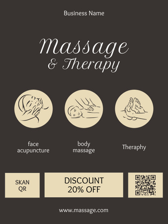 Designvorlage Discount for All Types of Massage für Poster US