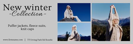 Anúncio da nova coleção de moda de inverno Email header Modelo de Design