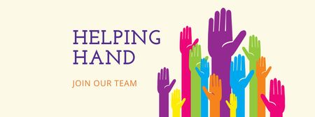 Charity Ad with People giving Hands Facebook cover Design Template