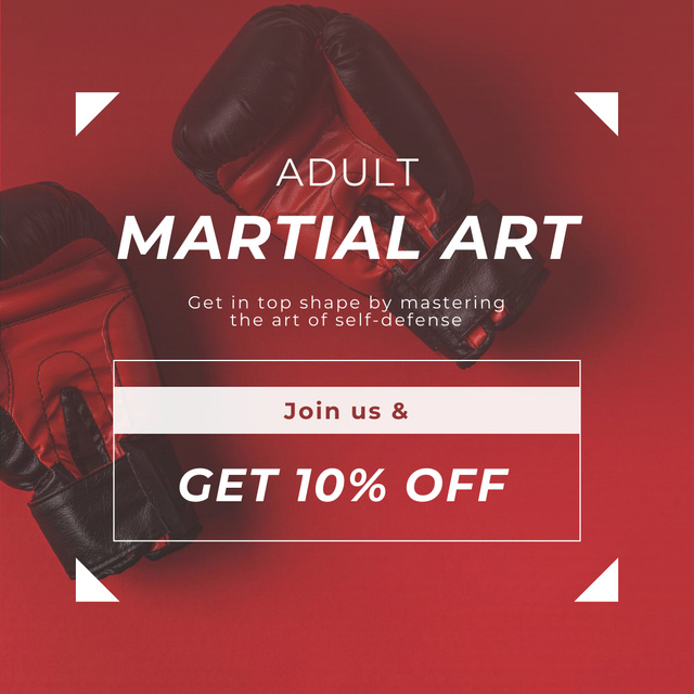Discount On Adult Martial Arts Self-Defense Classes Instagram AD Modelo de Design