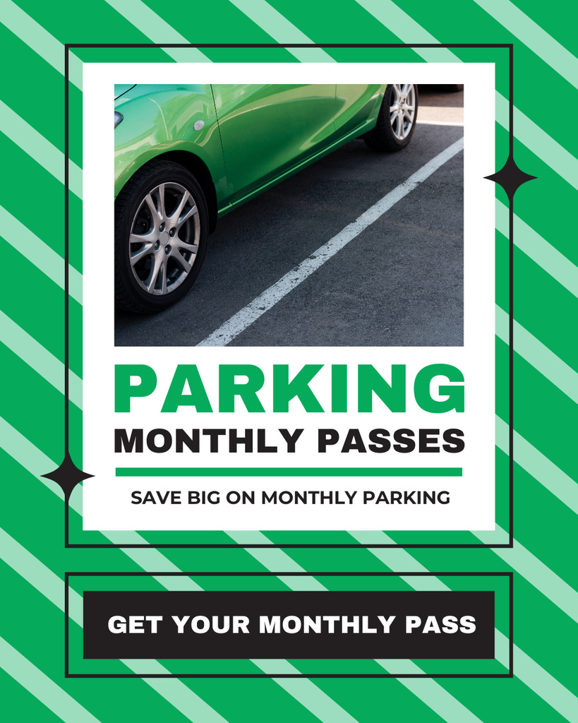 Plantilla de diseño de Promo Parking with Parking Pass Instagram Post Vertical 