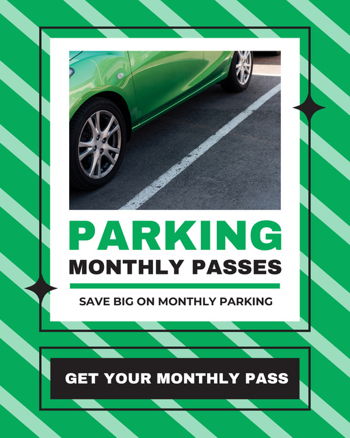 Promo Parking with Parking Pass Instagram Post Vertical Design Template