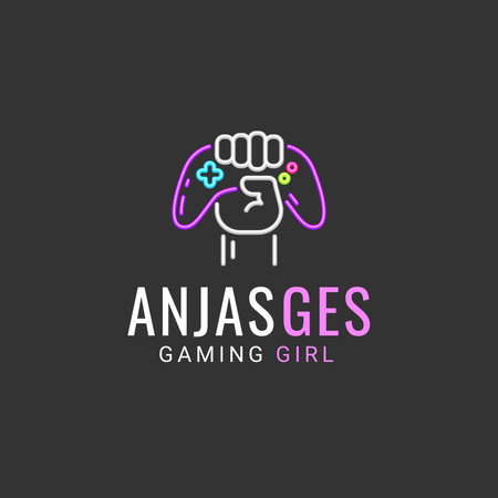 Gaming Club Ad with Gamepad Logo Design Template