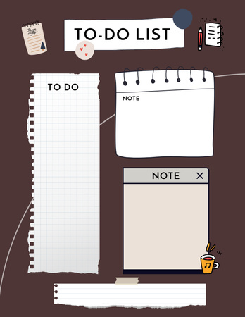 kahverengiyle yapılacaklar listesini çalıştır Notepad 8.5x11in Tasarım Şablonu