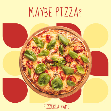 Designvorlage Tasty Pizza Offer on Yellow für Instagram