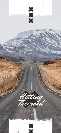 Empty road in nature landscape Snapchat Geofilter tervezősablon
