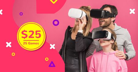 Family in VR Glasses Facebook AD Design Template