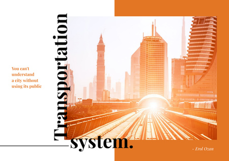 Transportation System With Traffic In City Postcard A5 – шаблон для дизайна