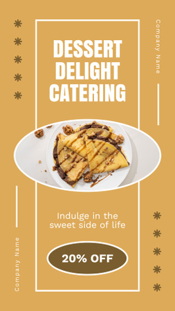 Dessert Catering Services with Sweet Chocolate Pancakes Instagram Story Design Template