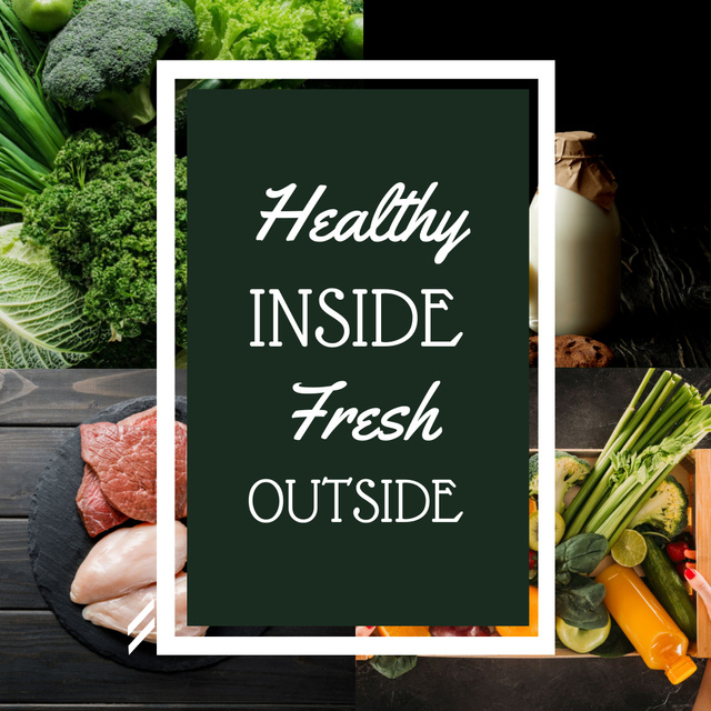 Designvorlage Healthy Inside Fresh Outside für Instagram